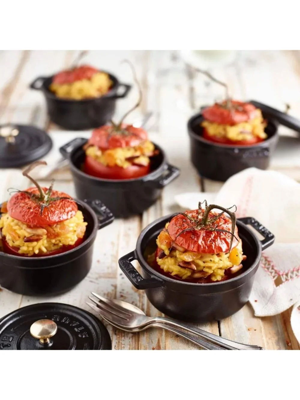 Mini Round Cocotte 0.25qt - Matte Black Cast Iron Cookware for Baking & Serving